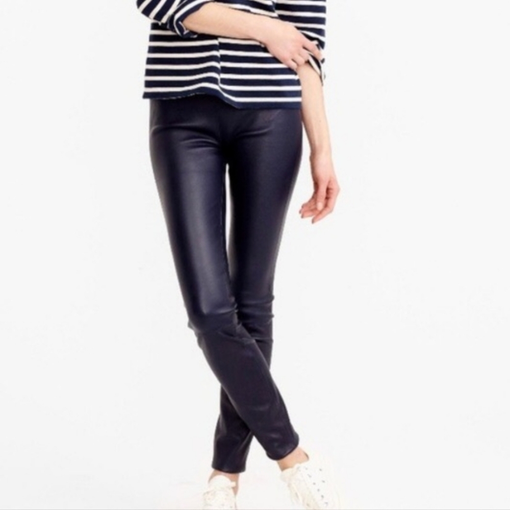 J. Crew Factory The Gigi Pant - Size 2 - Faux Leather Ponte Pants , Black